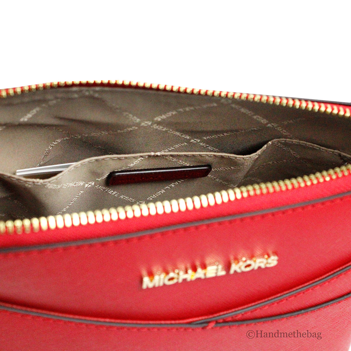 Michael Kors Jet Set Bright Red X Cross Dome Crossbody