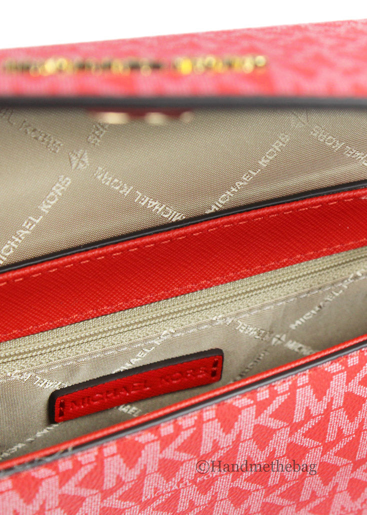Michael Kors Jet Set Medium Dark Sangria Convertible Pouchette