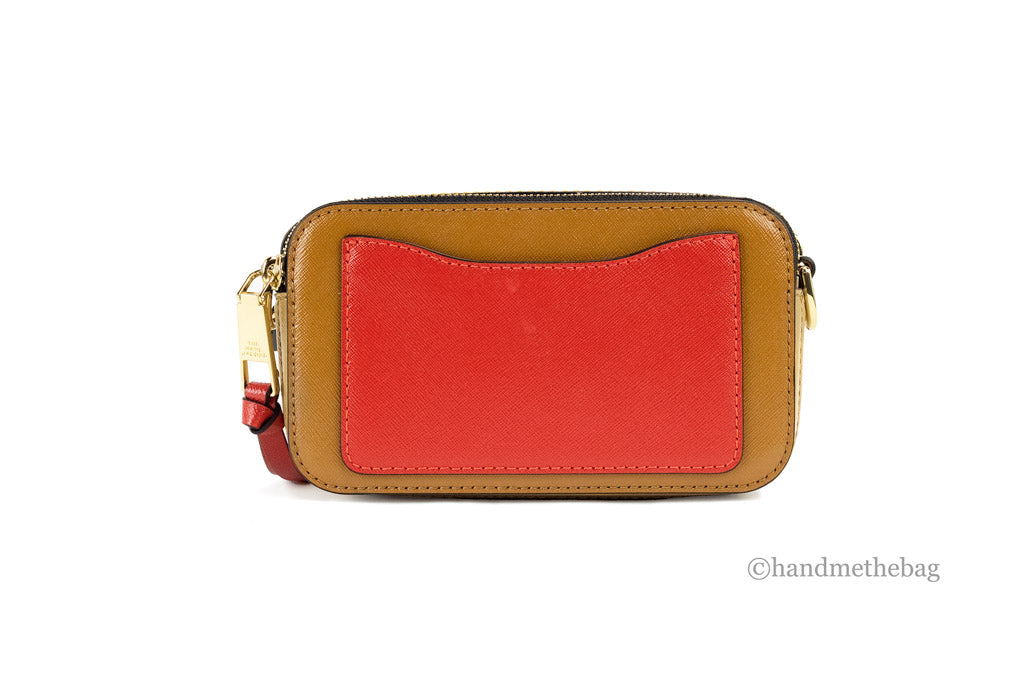 Marc Jacobs The Colorblock Snapshot Saffiano Leather Cathay Spice Shoulder Handbag