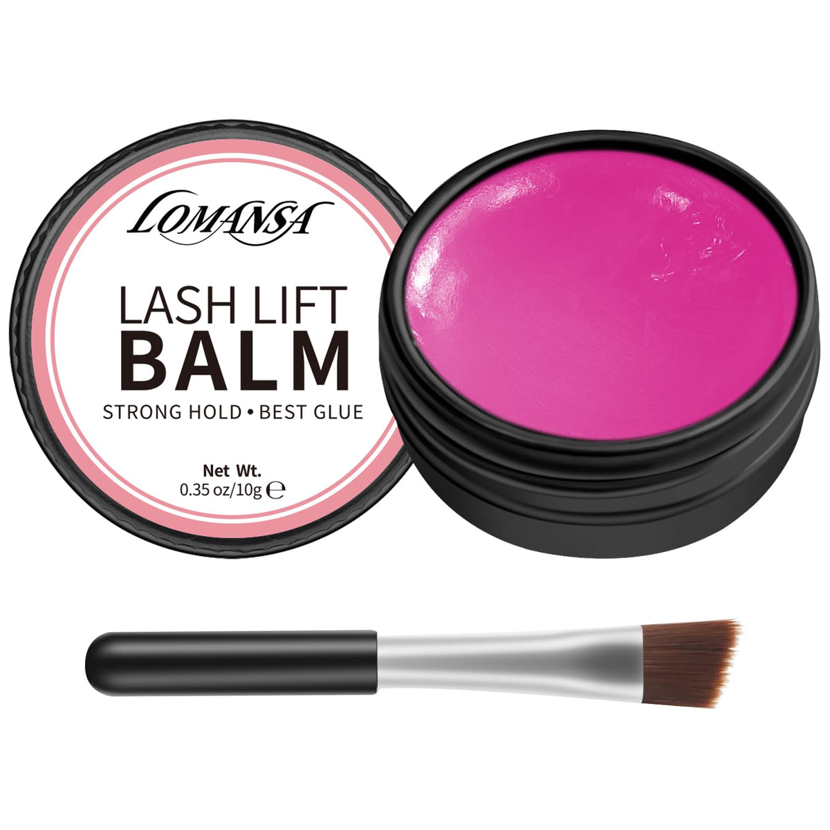 Lomansa Lash Lift Glue Eyelash Glue Balm Fruit Flavor 2 in 1 Lifting Curling Adhesive for Lash Perm Kit (HEI Pink)