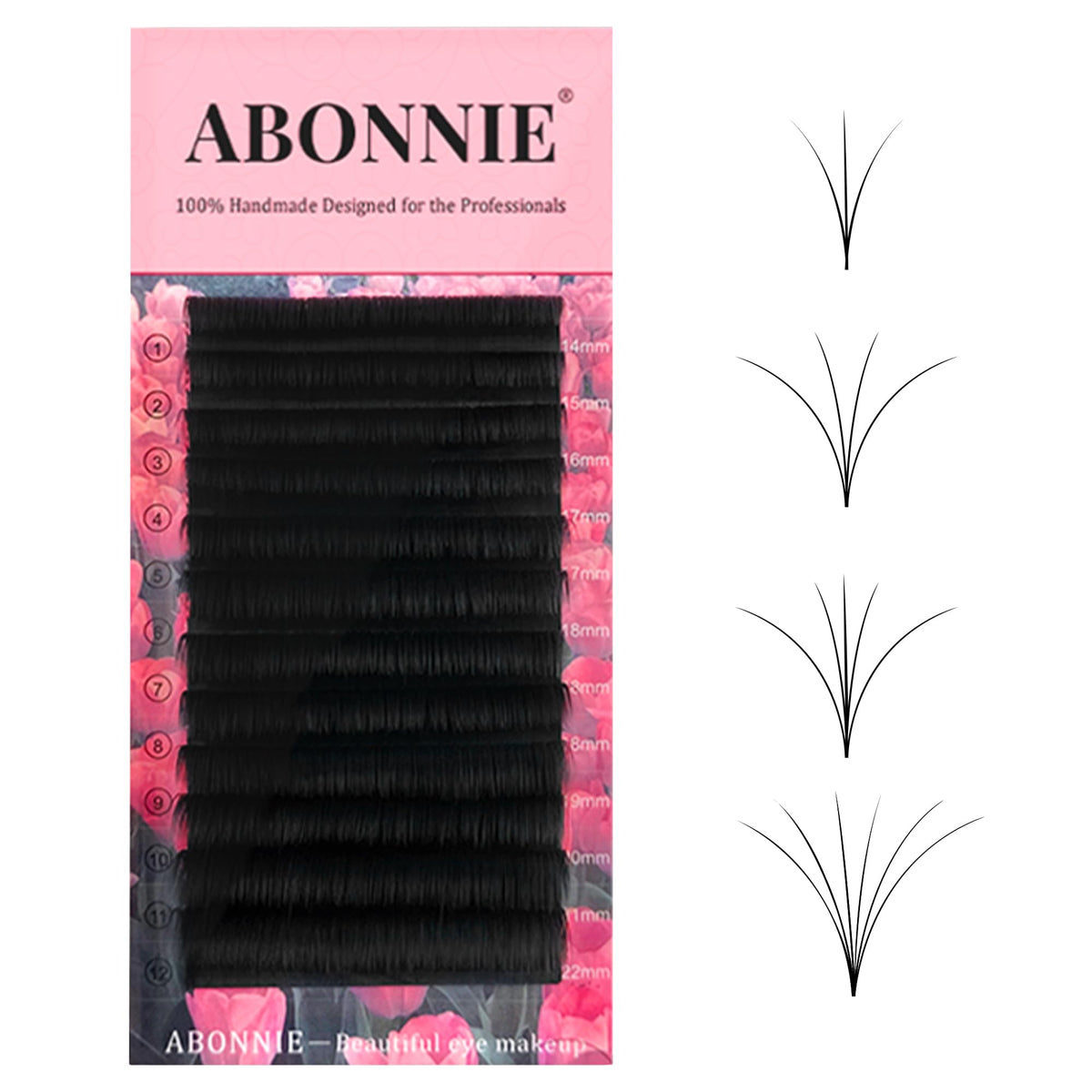 ABONNIE Easy Fan Lash Extensions Rapid Blooming Volume Lash Extensions D Curl Cashmere Fan Lash Extensions 0.05 Thickness 8-15mm Length Self Fanning Volume Lashes Extension (D-0.058-15mm)