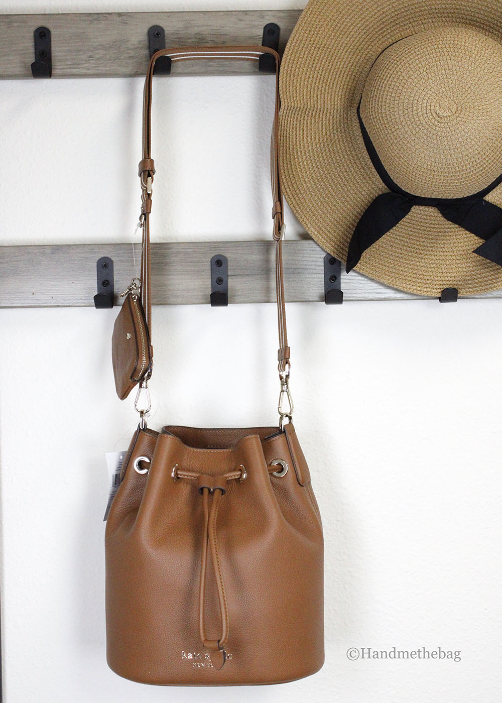 Kate Spade Rosie Medium Warm Gingerbread Leather Bucket Bag