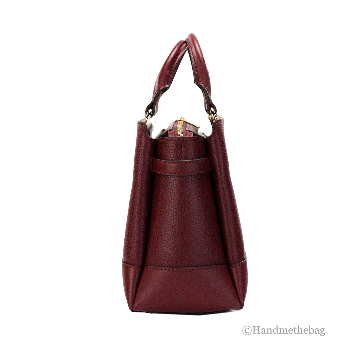 Michael Kors Reed Small Dark Cherry Center Zip Satchel