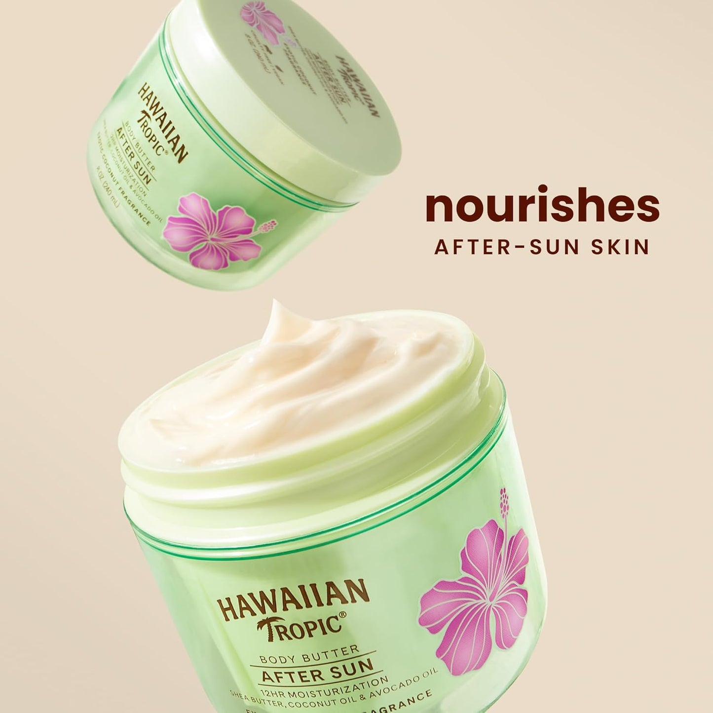 after Sun Body Butter with Coconut Oil, 8Oz |  after Sun Lotion, Beach Essentials, Summer Vacation Essentials, Tan Extender Lotion, Coconut Body Butter, 8Oz