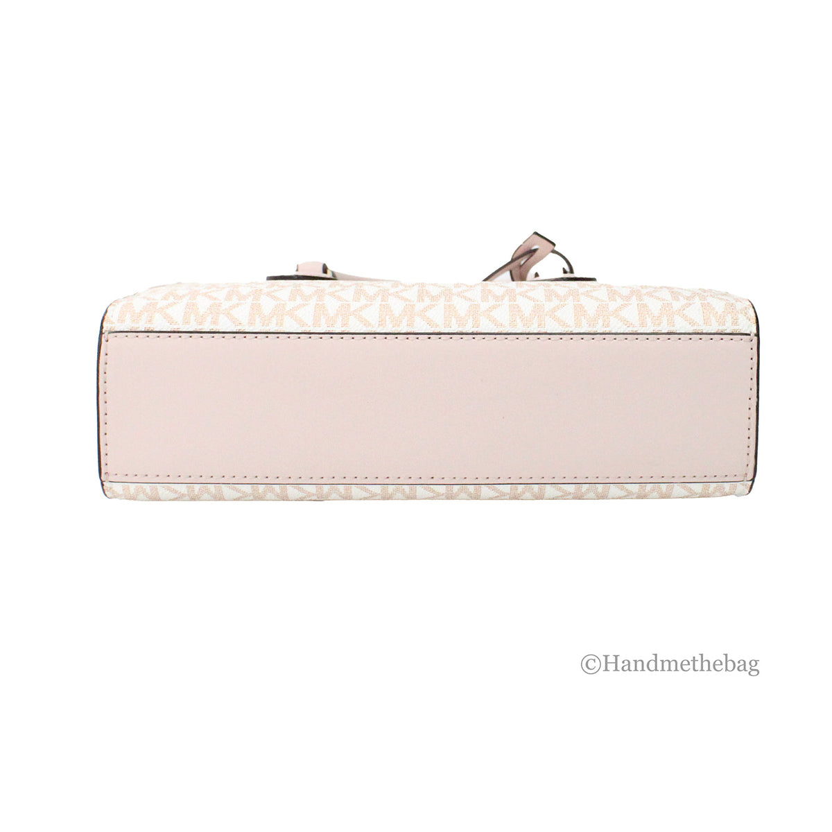 Michael Kors Sheila White Rose Center Zip Satchel Bag