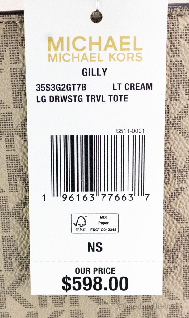 Michael Kors Gilly Large Travel Print Light Cream Tote