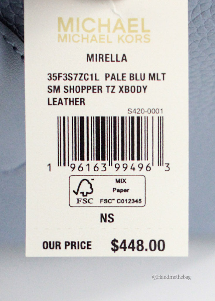 Michael Kors Mirella Small Pale Blue TZ Shopper Tote
