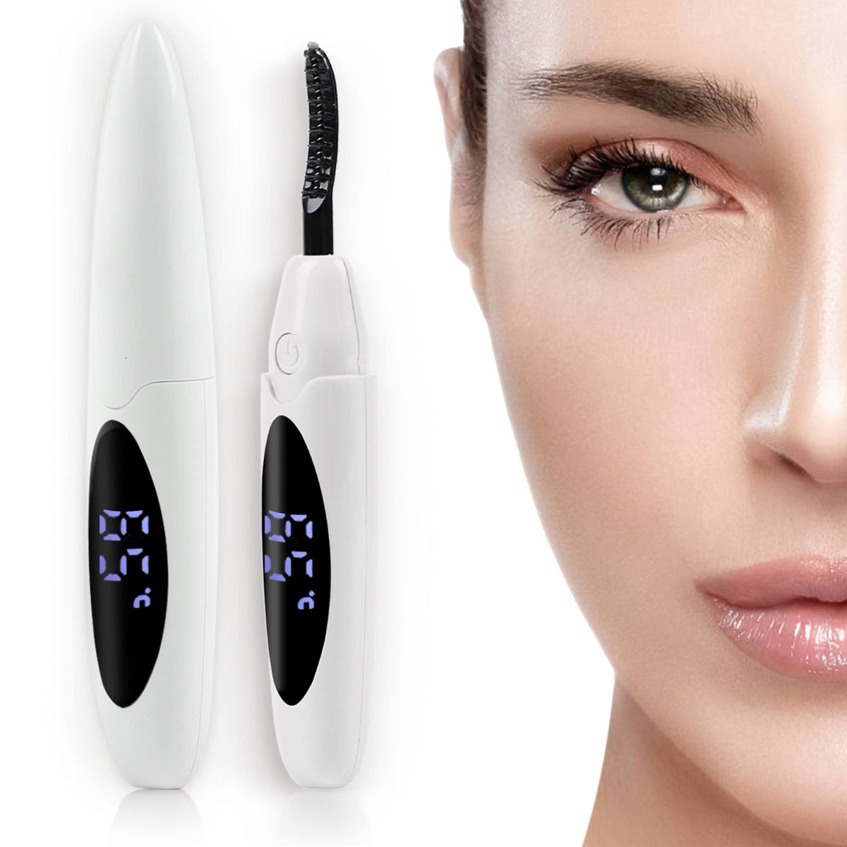 Heated Eyelash Curlers Lash Curler：Electric Eyelash Curlers Rechargeable Lash Curler with Eyelash Comb for Quick Natural Curling Makeup Natural Curling Eye Lashes and 24 Hours Long Lasting