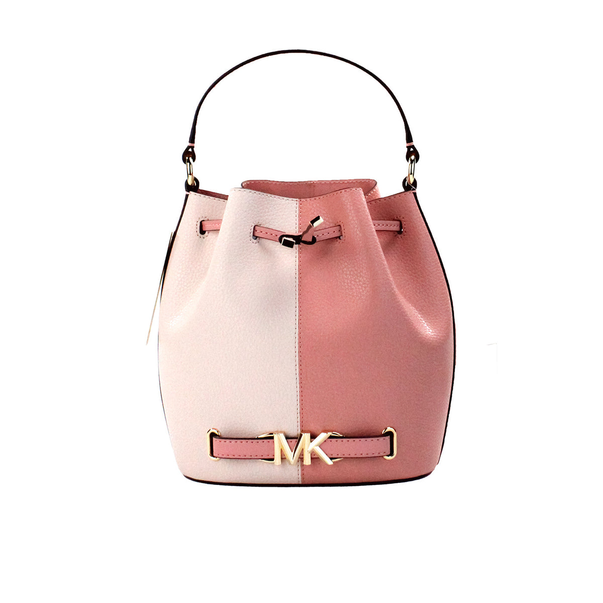 Michael Kors Reed Medium Primrose Leather Belted Bucket Messenger