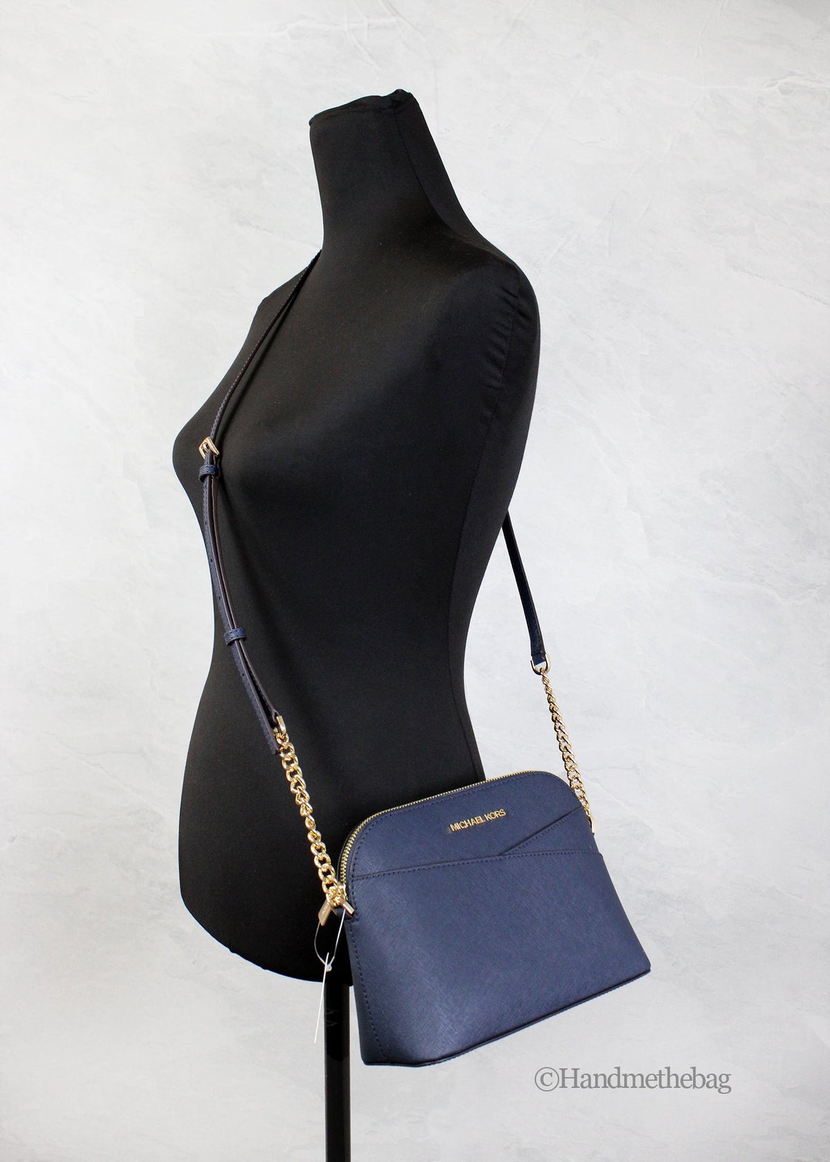 Michael Kors Jet Set Navy Leather X Dome Crossbody