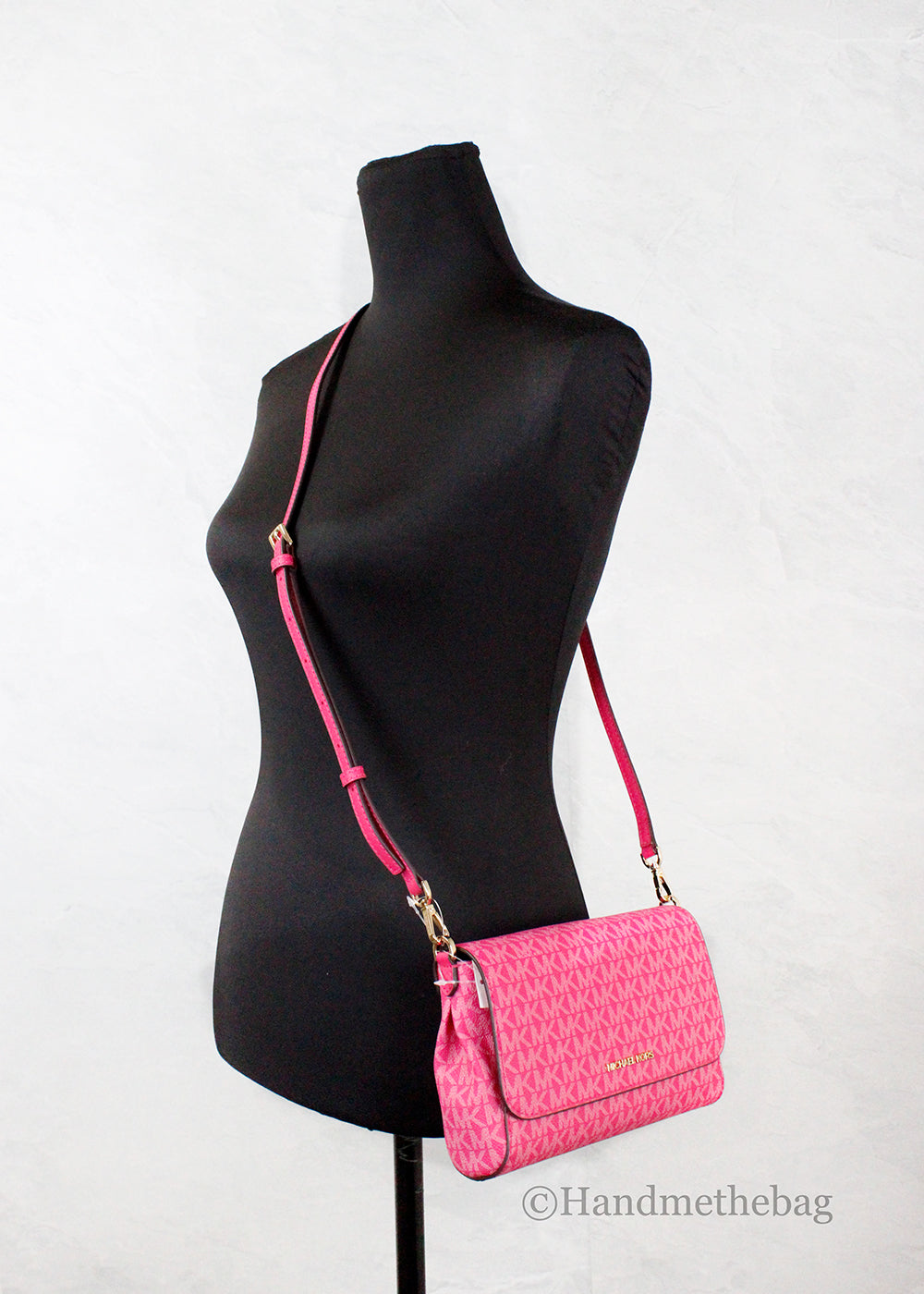 Michael Kors Jet Set Medium Electric Pink Convertible Pouchette