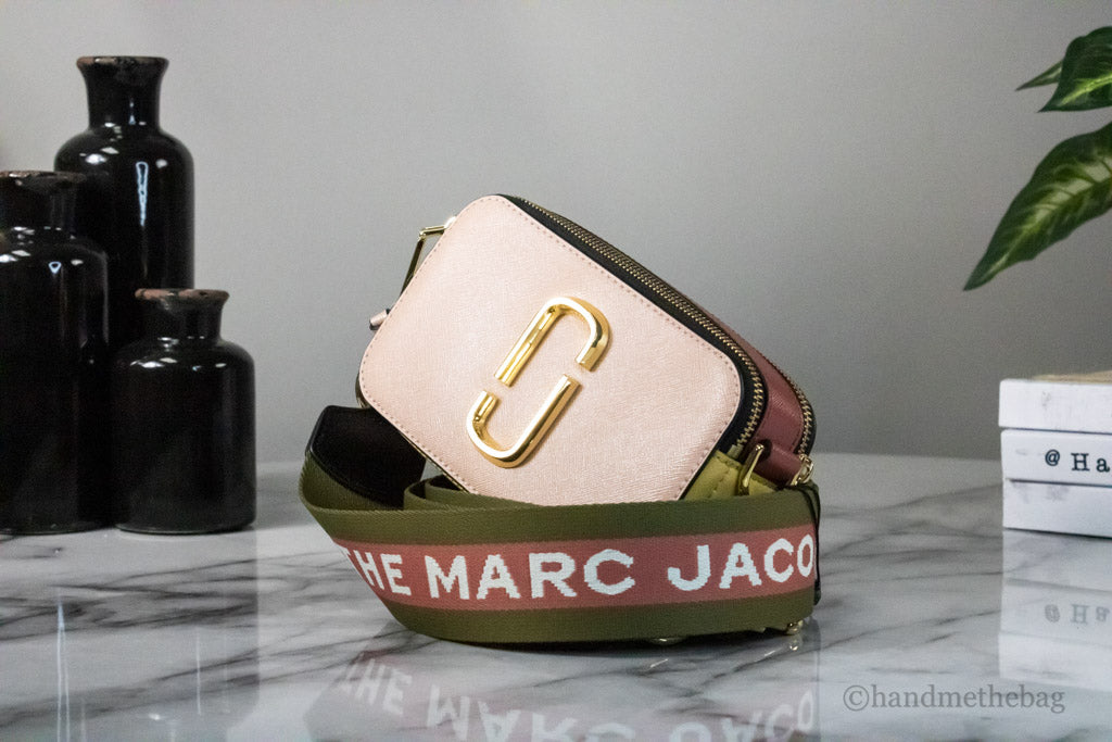 Marc Jacobs The Colorblock Snapshot New Rose Saffiano Leather Shoulder Handbag