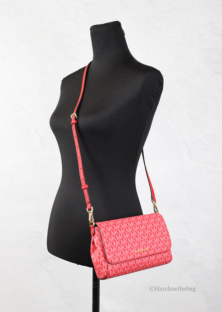 Michael Kors Jet Set Medium Dark Sangria Convertible Pouchette