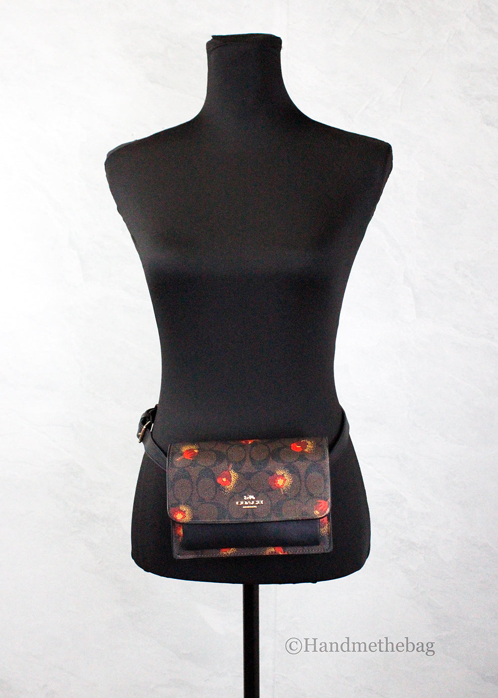 Coach Signature Coated Canvas Poppy Floral Foldover Crossbody Bag