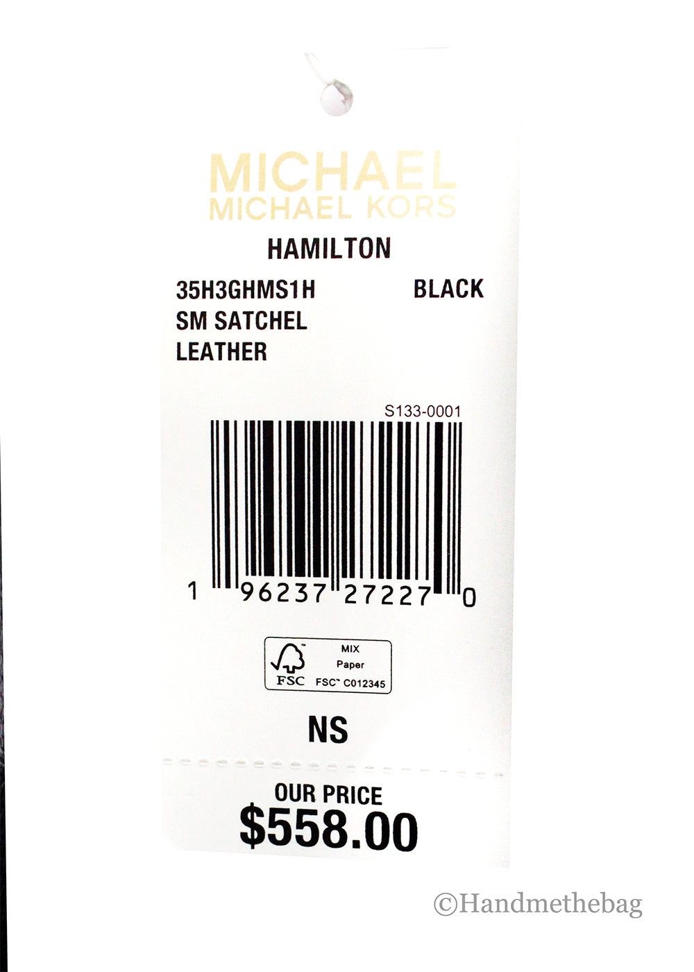 Michael Kors Hamilton Small Black Haircalf Leather Satchel Bag