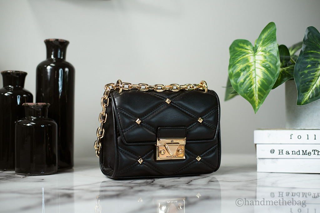 Michael Kors Serena Leather Studded Flap Crossbody Bag