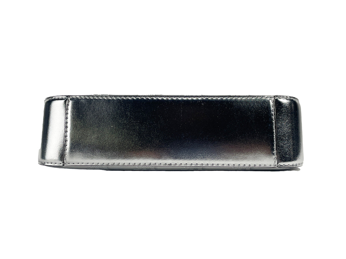 Michael Kors Silver Medium Zip Pouchette Shoulder Crossbody Bag