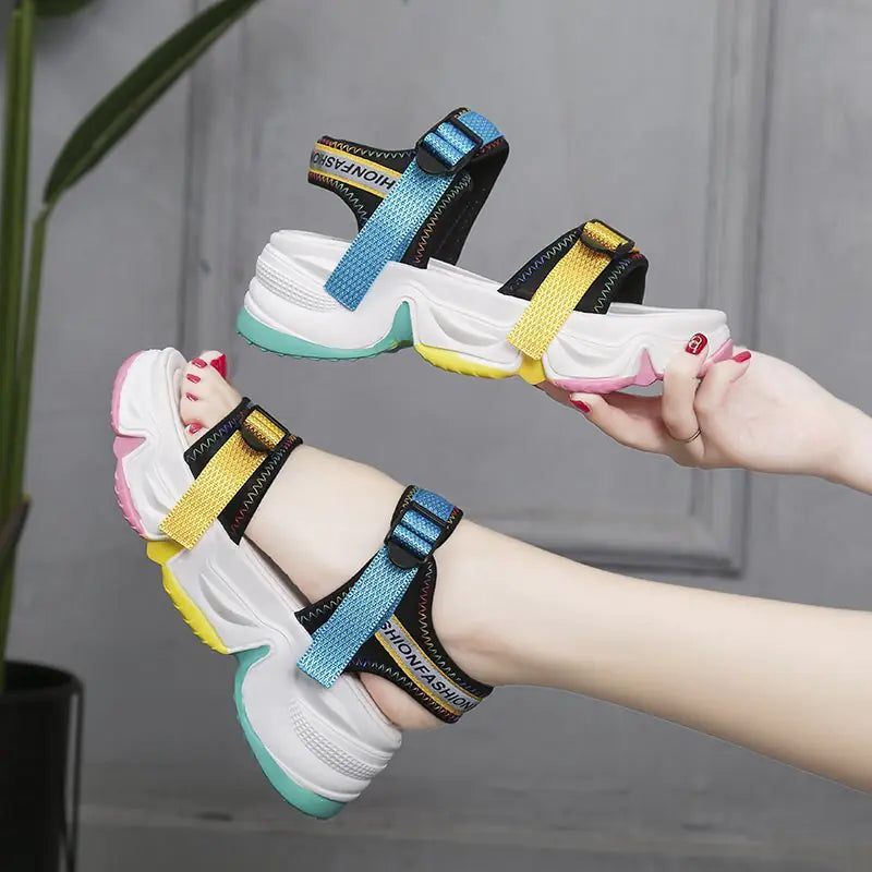 Rainbow Fashion Platform Sandals